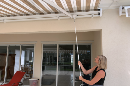 Awnings with EZ-Pitch Adjustment offered by Thomas Magnoli, the owner of Shoreline Shade LLC in Connecticut, the leading provider of high-quality, customizable, motorized, retractable awnings, screens and shades, serving CT's coastal counties of Fairfield, New Haven, Middlesex, and New London.